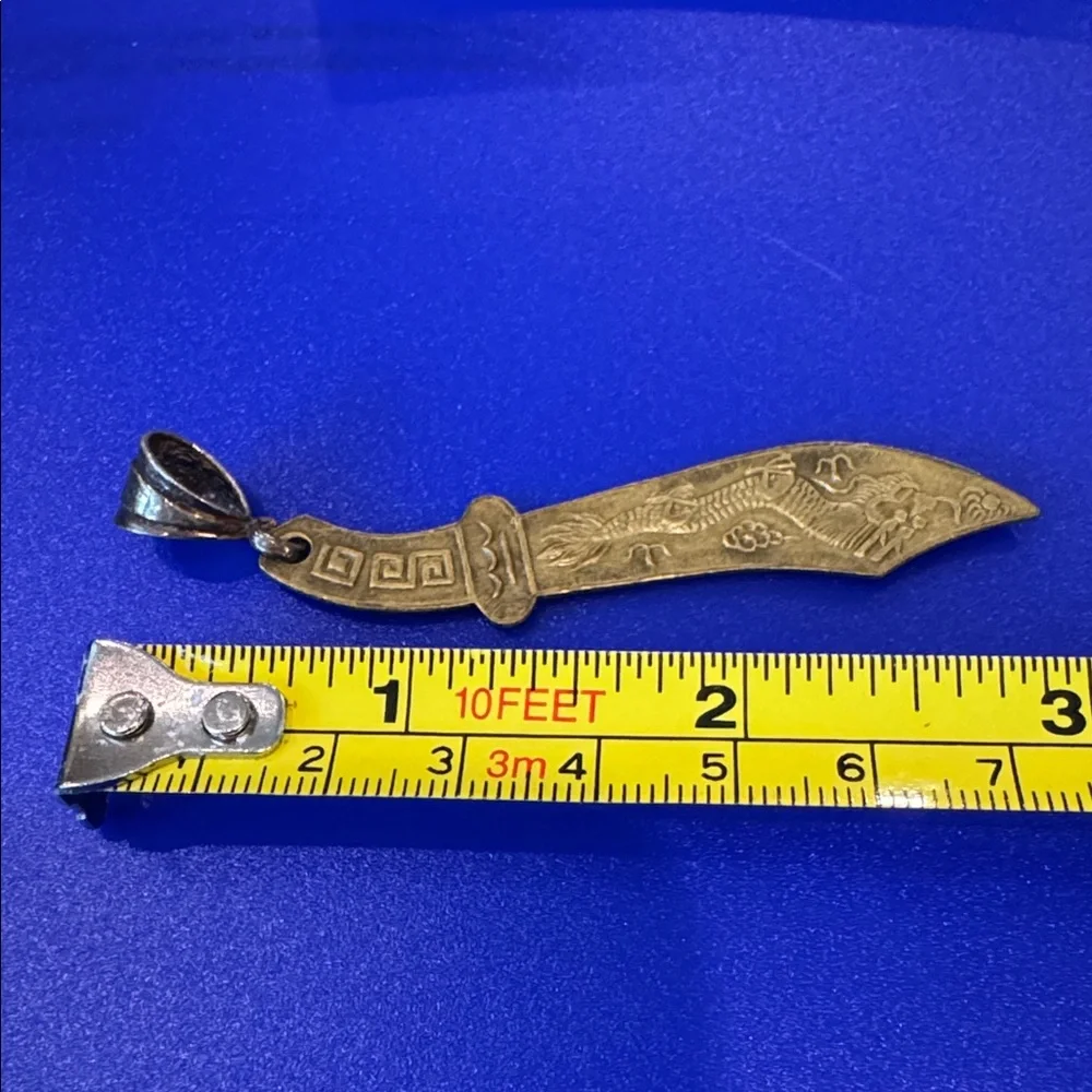 Vintage Sword-Shaped Dragon Pendant - Picture 3 of 3